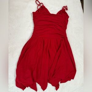 Oh Polly Red Ruched Sweetheart Mini Dress